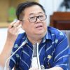 Anggota Komisi VI DPR RI Darmadi Durianto saat rapat kerja dengan Menteri Koperasi membahas indikator keberhasilan program Koperasi Merah Putih tahun 2027.